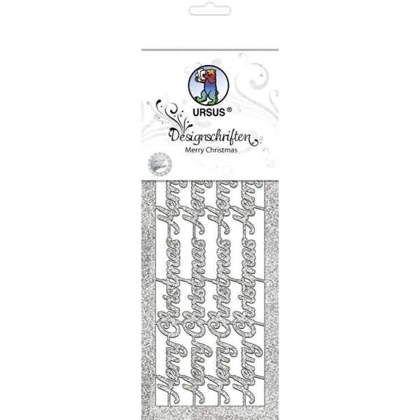 Designschriften 'Merry Christmas' silber VE=2 Blatt