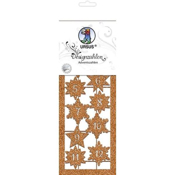 Designzahlen 'Adventszahlen' kupfer VE=2 Blatt