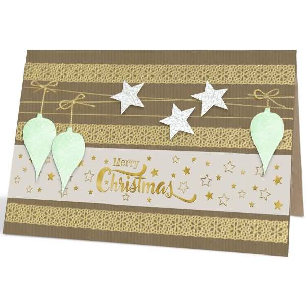 Banderole weiß/gold Motiv 12 Merry Christmas VE=5 Stück