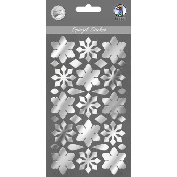 Spiegel-Sticker silber Eiskristalle Motiv 06