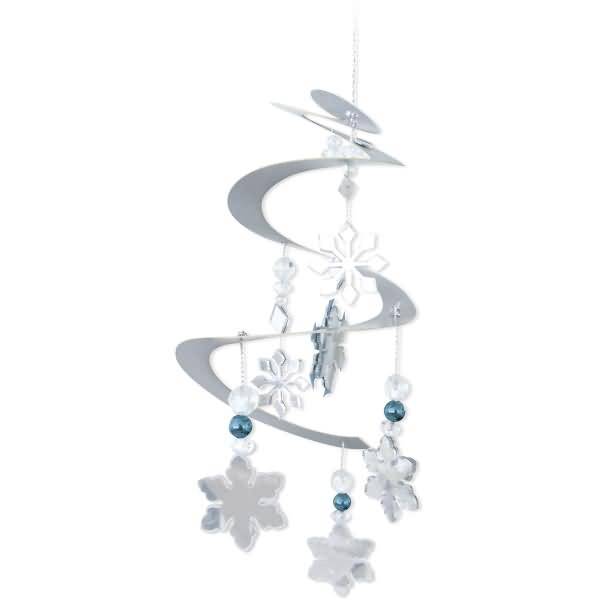 Spiegel-Sticker silber Eiskristalle Motiv 06