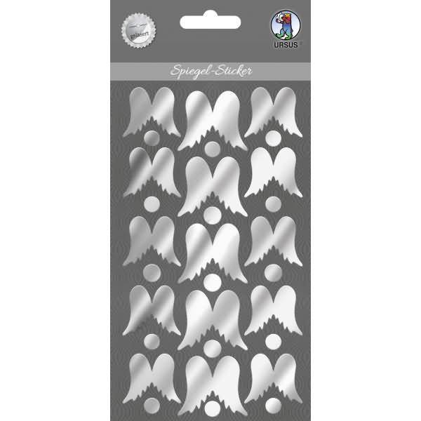 Spiegel-Sticker silber Engelsflügel Motiv 07