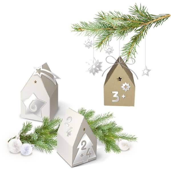 Spiegel-Sticker silber Adventszahlen 24 Stück