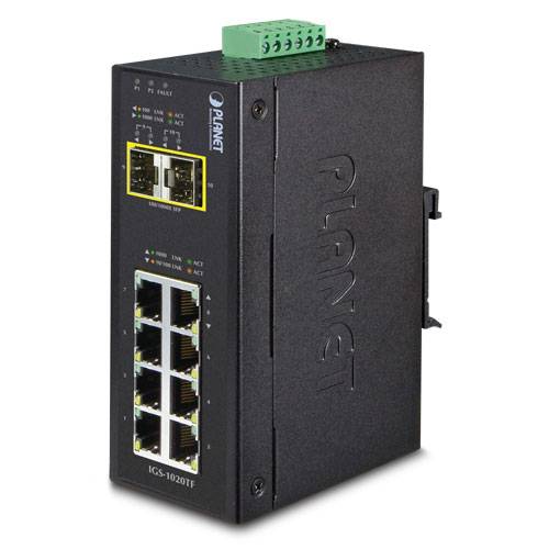 PLANET IGS-1020TF - Switch - unmanaged - 8 x 10/100/1000 + 2 x Gigabit SFP