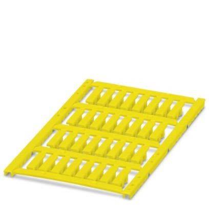 Gelbe Palette für Materialhandling, von einem Winkel aus gezeigt. Sie hat eine Lamellenstruktur und ist aus Kunststoff gefertigt, geeignet für den Lagereinsatz.