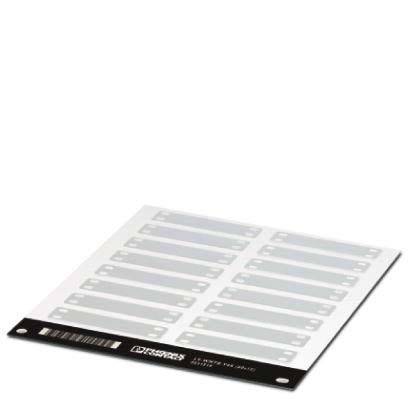 Ein Blatt mit Reihen von transparenten Radiofrequenz-Identifikations-Tags (RFID-Tags), die zur Verfolgung und Identifizierung von Objekten verwendet werden.