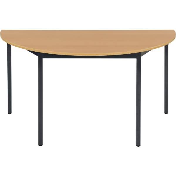 Bisley Mehrzwecktisch, halbrund, Gestell aus Stahl, 30 x 30 mm, pulverbeschichte