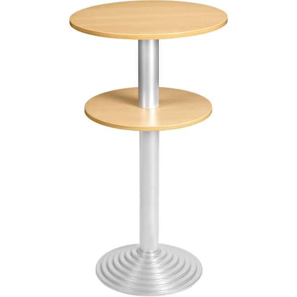 Bisley Stehtisch, rund, 2 Platten, Stahlsäule D 80 mm, Aluminium-Gussfuß D 450 m
