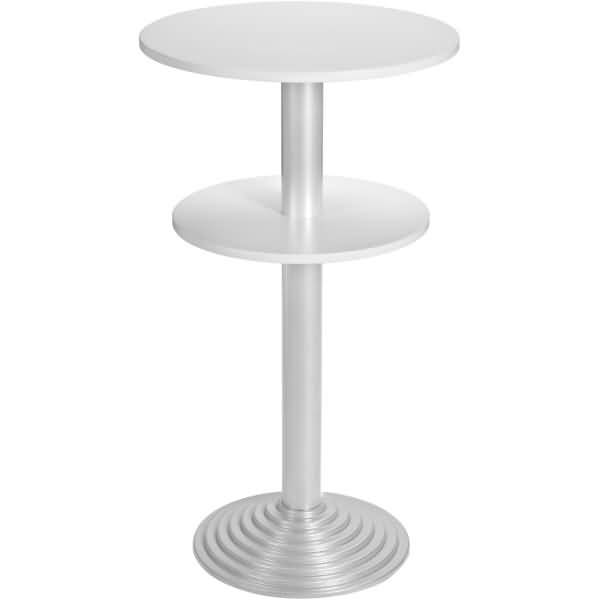 Bisley Stehtisch, rund, 2 Platten, Stahlsäule D 80 mm, Aluminium-Gussfuß D 450 m