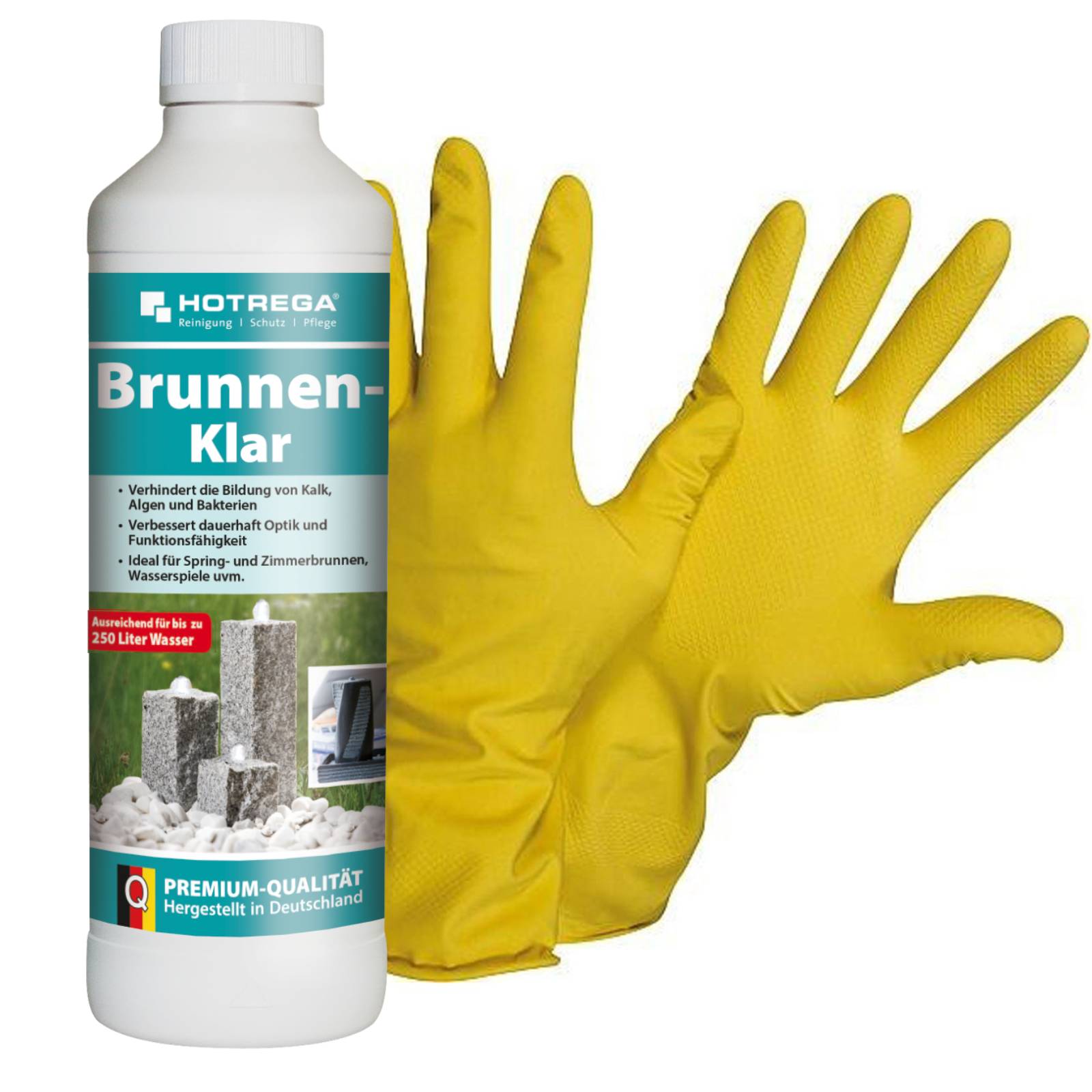 HOTREGA Brunnen Klar 500ml + NITRAS Handschuhe