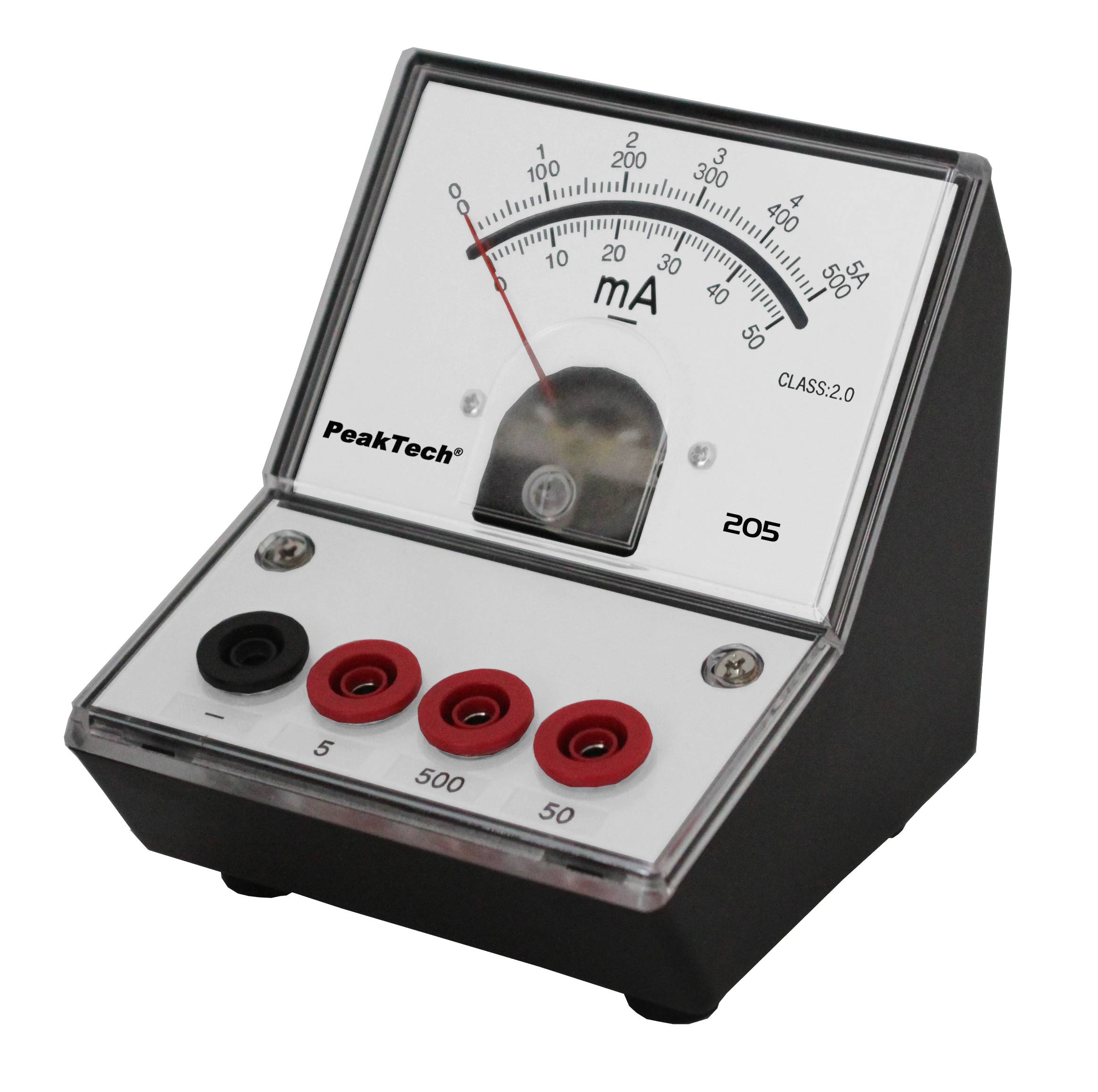 Analog-Amperemeter 0 - 50 mA - 500 mA - 5 A DC