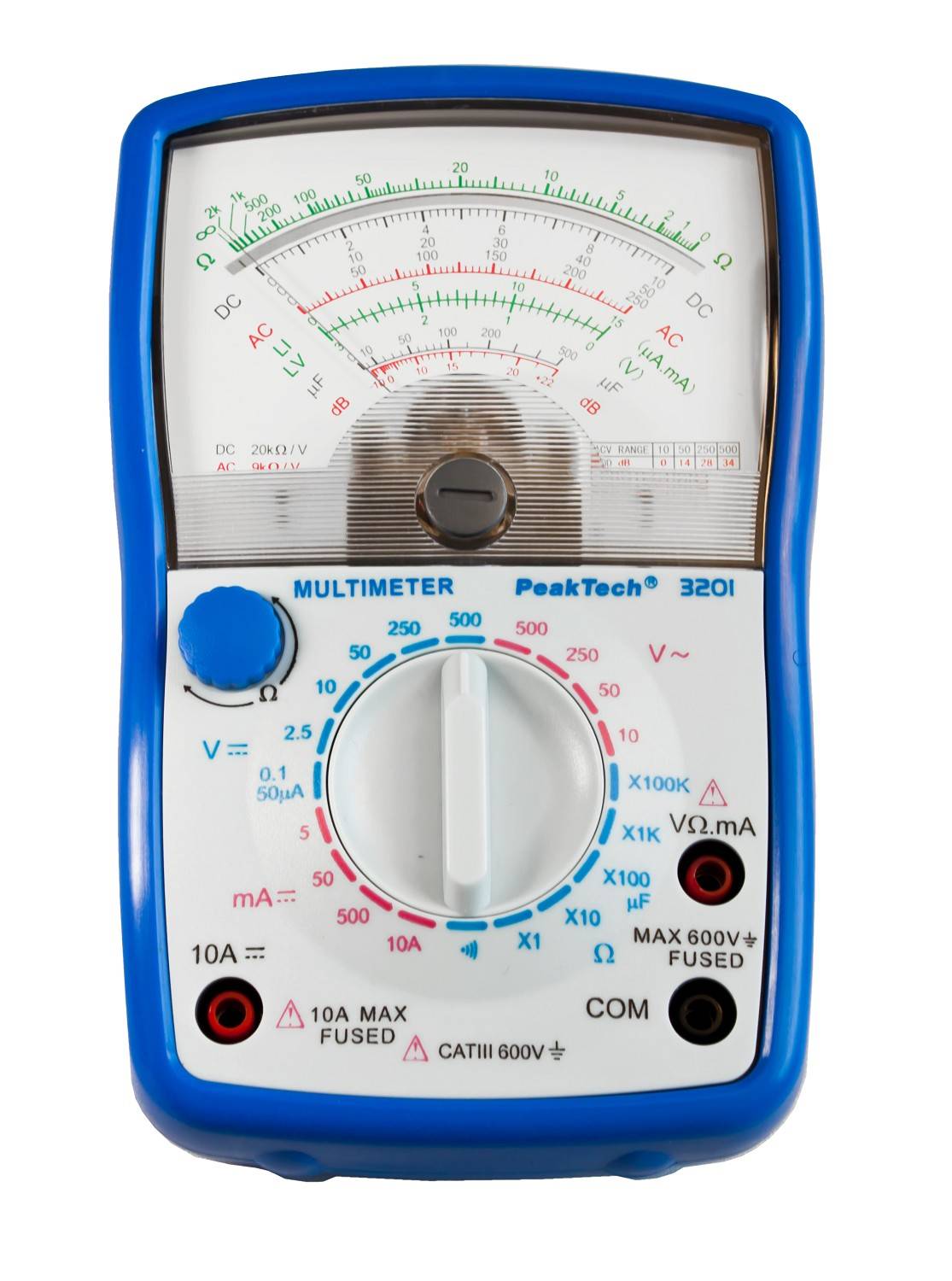 Analoges Multimeter ~ 500 V AC/DC, 10 A DC