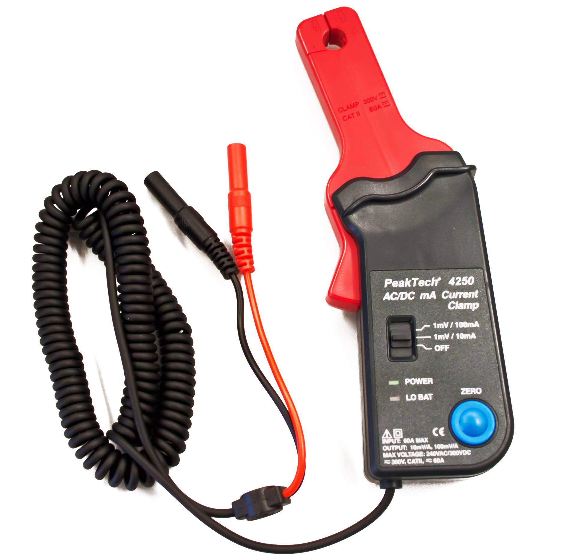 Stromzangenadapter für Multimeter ~ 60 A AC/DC ~ mit 4mm Anschlußstecker