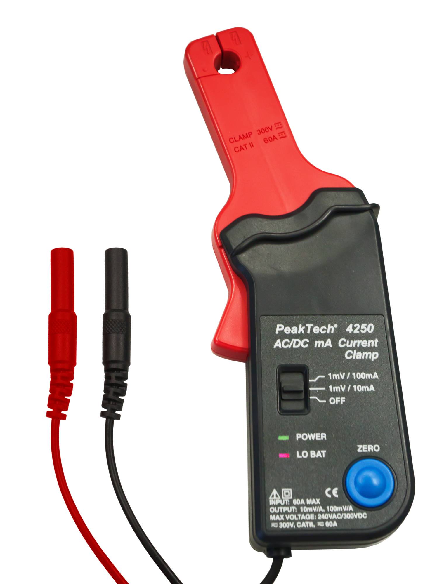 Stromzangenadapter für Multimeter ~ 60 A AC/DC ~ mit 4mm Anschlußstecker