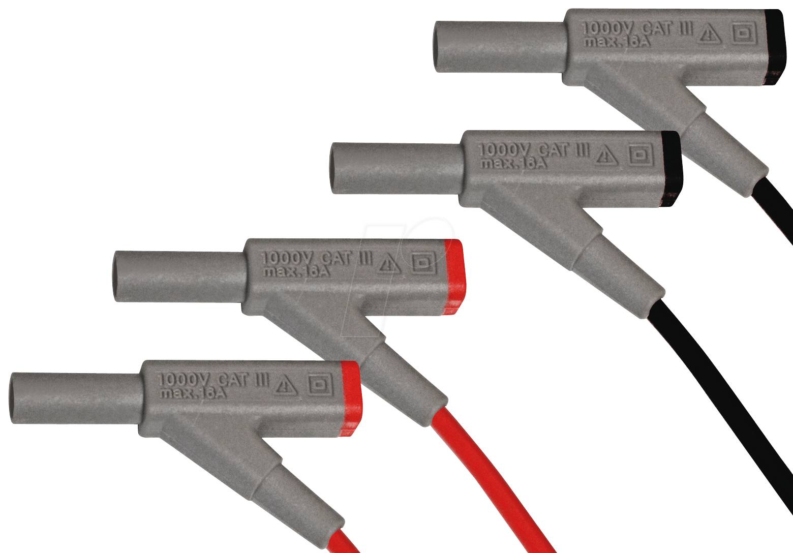 Prüfleitungen ~ 1000 V / 16 A ~ mit 4mm Sicherheitsbuchsen und Kupplung