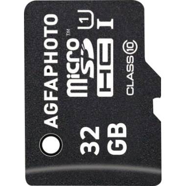 AgfaPhoto Speicherkarte MicroSDHC 10581 Class 10 UHS-1 32GB +Adapter