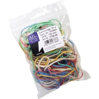 Gummiring farbig sortiert verschiedene Größen 50g/Pg