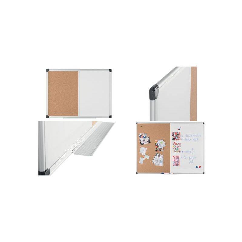 Bi-Office Kombitafel, Weißwand / Kork, 900 x 600 mm