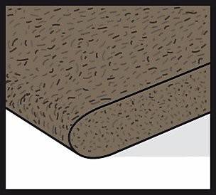 Bild eines braunen Schlangenlinienmusters, stilisiert als Rechteck mit abgerundeten Kanten vor einem weißen Hintergrund.