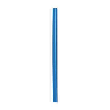 Ein einzelner hoher, schmaler blauer vertikaler Streifen auf weißem Hintergrund.