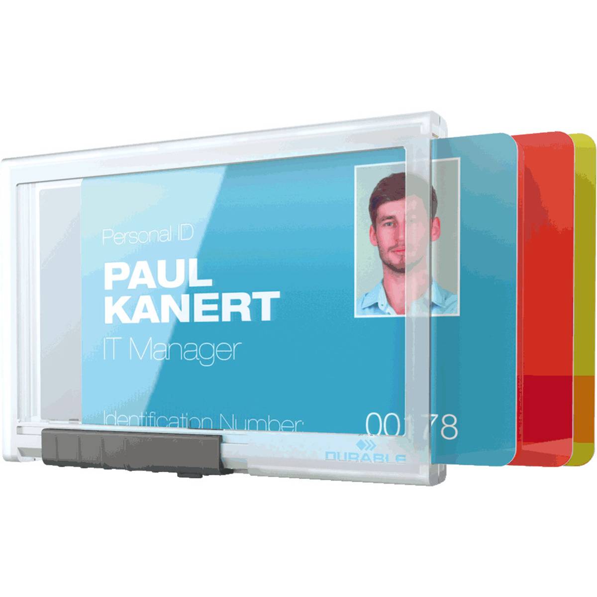 DURABLE Pushbox Trio, für drei Ausweise, Acryl, Innenmaß 54x87mm, 10/VE