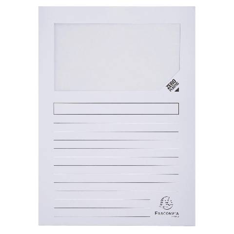 Exacompta 16x Pack 25 Fenstermappen, A4, 160g, plastikfrei - Weiß - 50270E