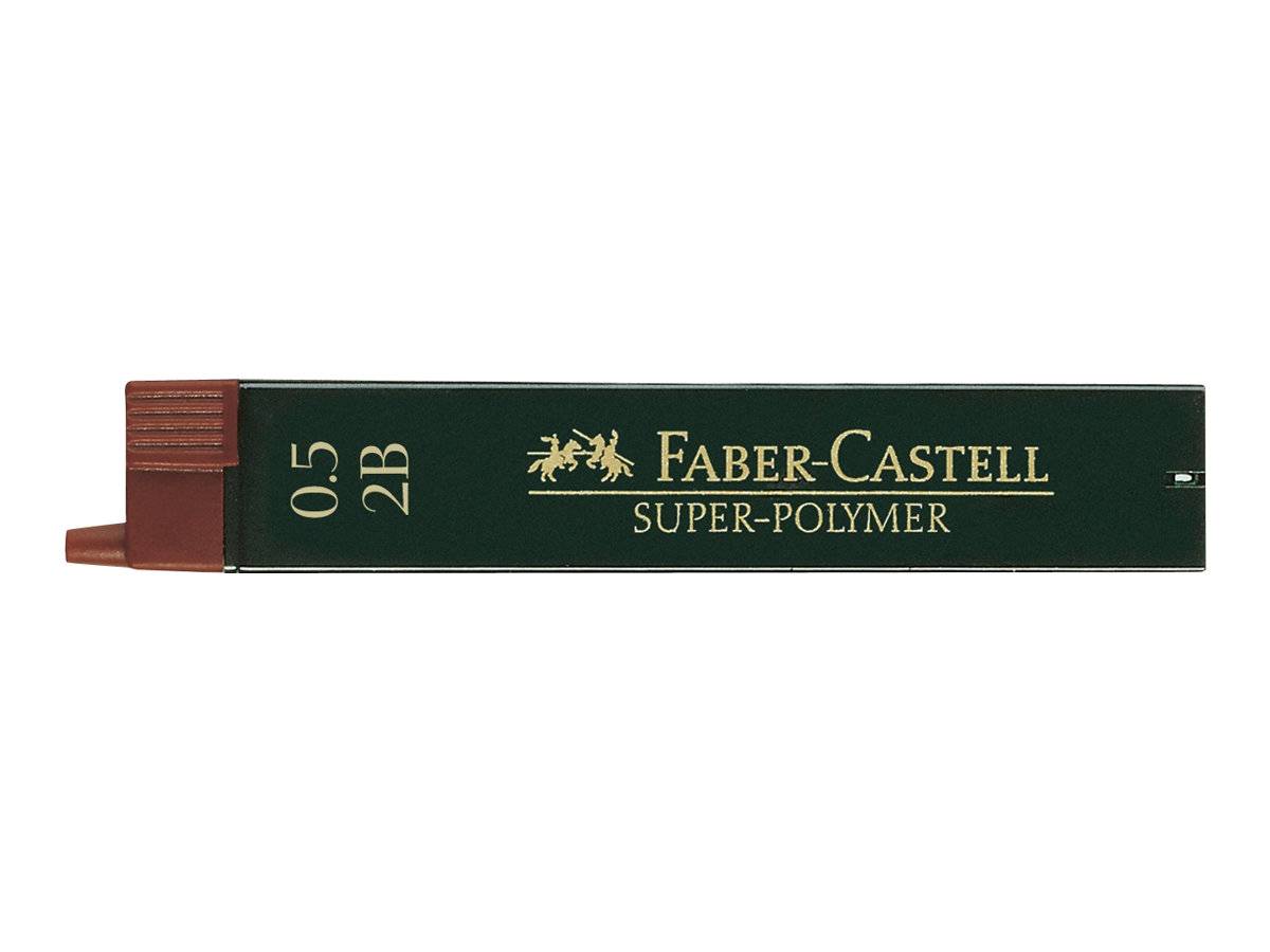 FABER-CASTELL Super-Polymer - Bleistiftmine - Superpolymer - 2B - Intense Black - 0.5 mm (Packung mit 12)