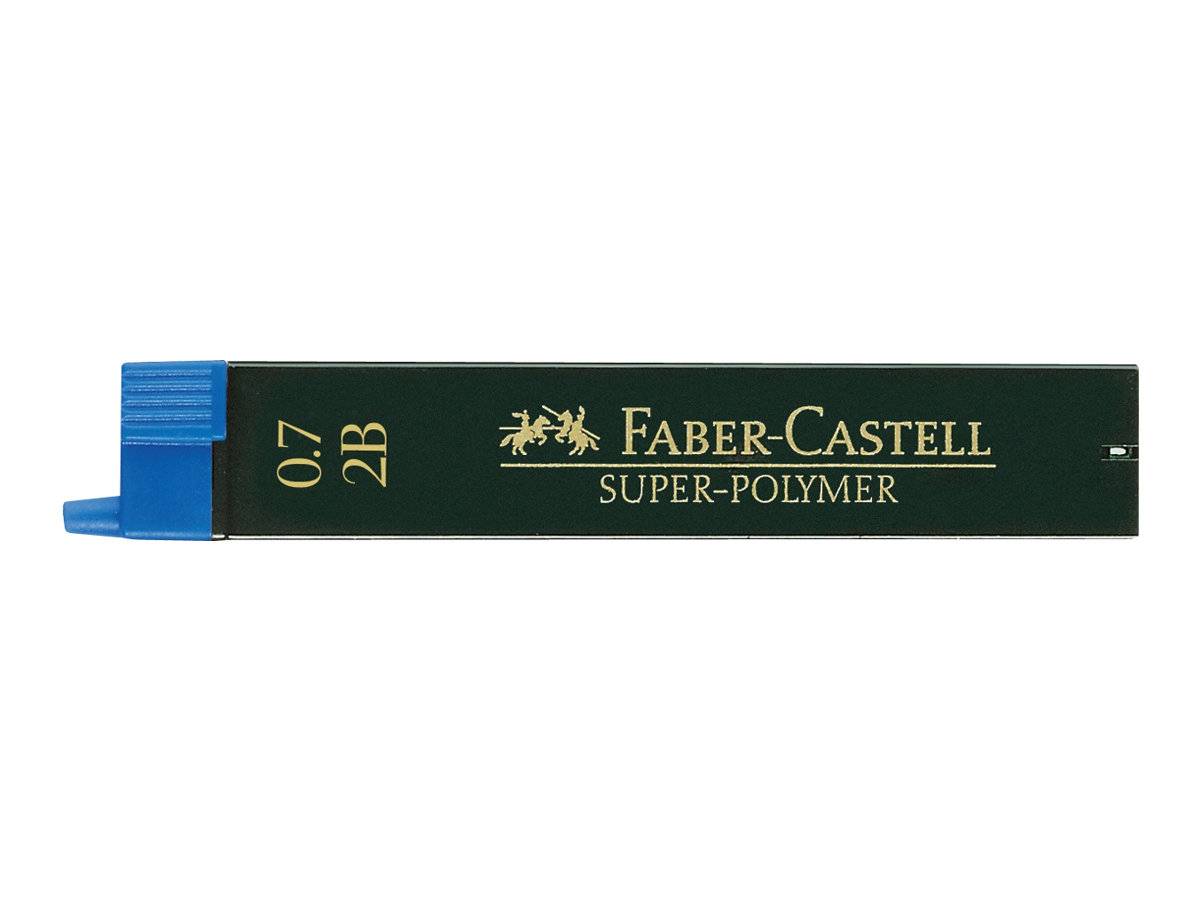 FABER-CASTELL Super-Polymer - Bleistiftmine - Superpolymer - 2B - Intense Black - 0.7 mm (Packung mit 12)