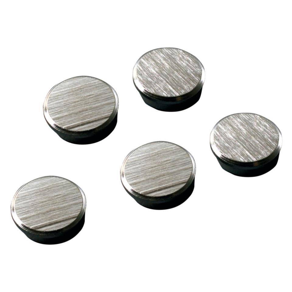 FRANKEN Chrom Magnet, Haftkraft: 13000g, silber, gebürsteter Chrom, Ø 25mm, 5/VE