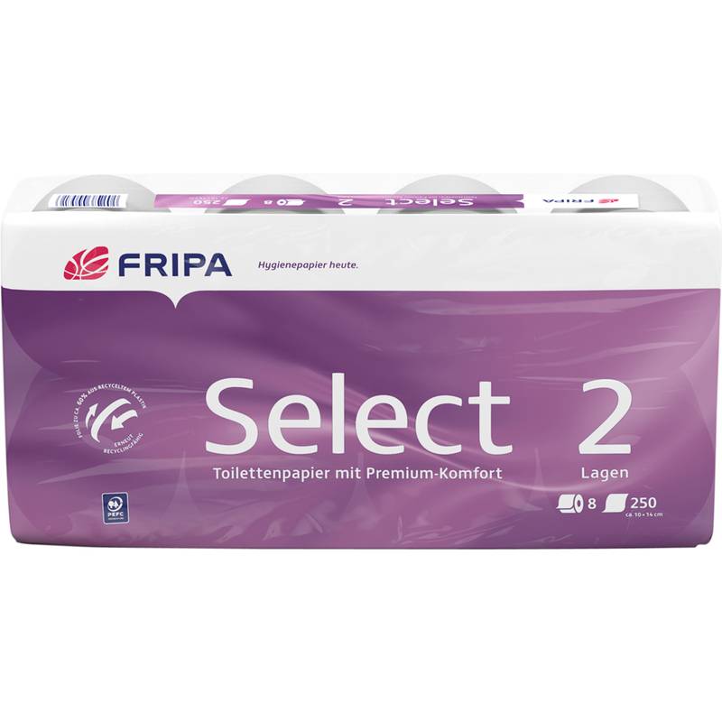 Fripa Toilettenpapier Select, 2-lagig, hochweiß