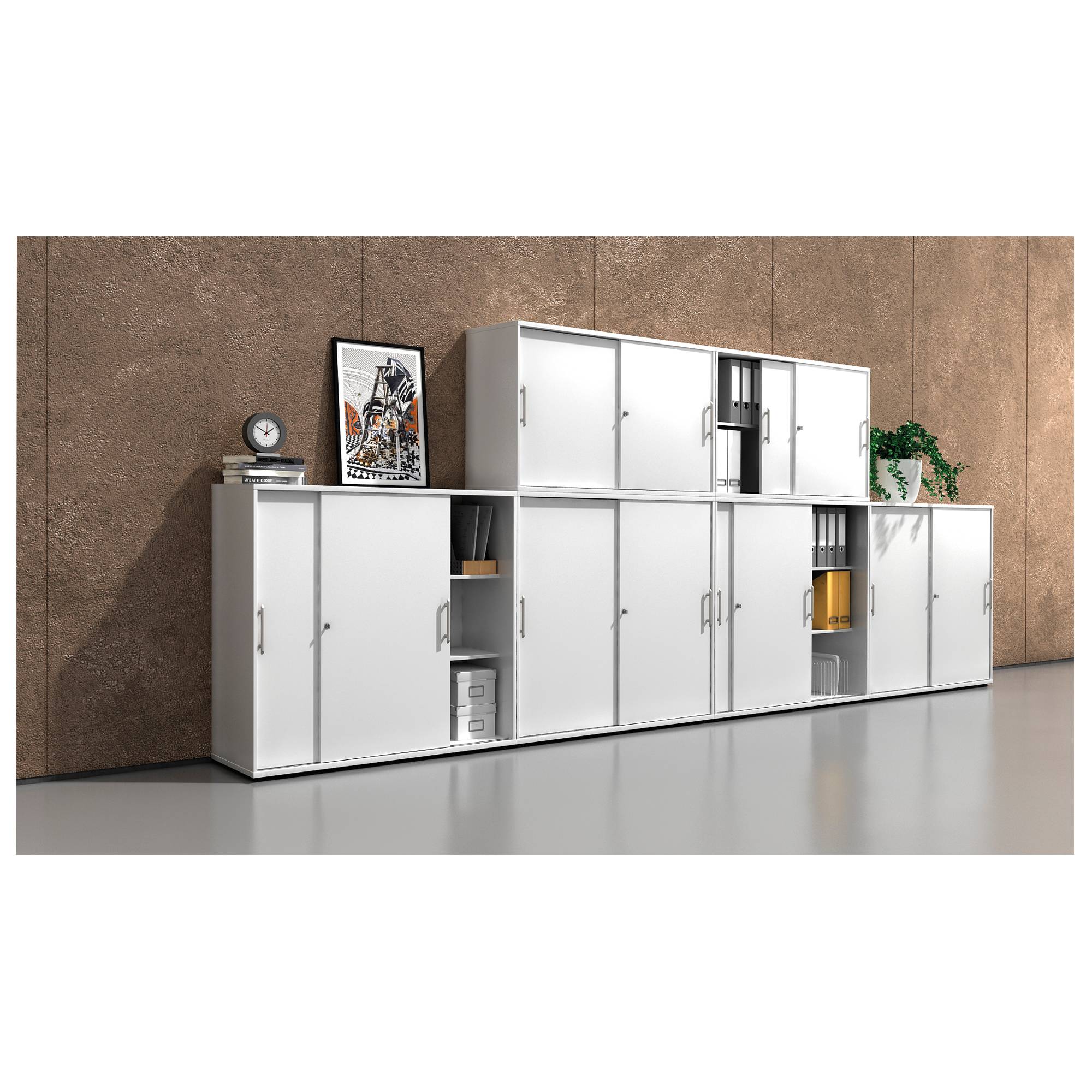 Hammerbacher Schiebetürenschrank V1753S/W/W/RE weiß/weiß