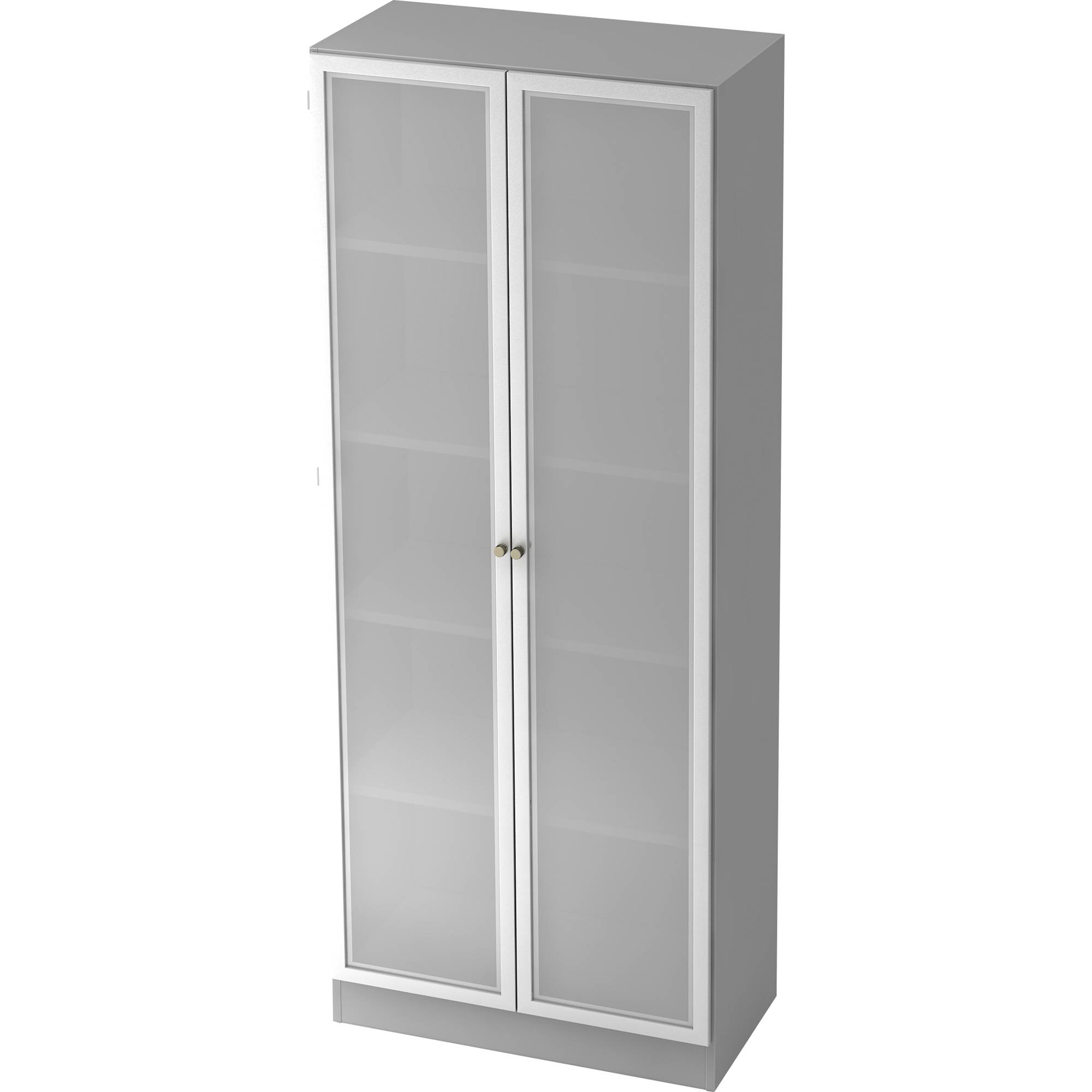 Hammerbacher Glastürenschrank Solid V6100G/W/S/SG 80x42x200,4cm grau
