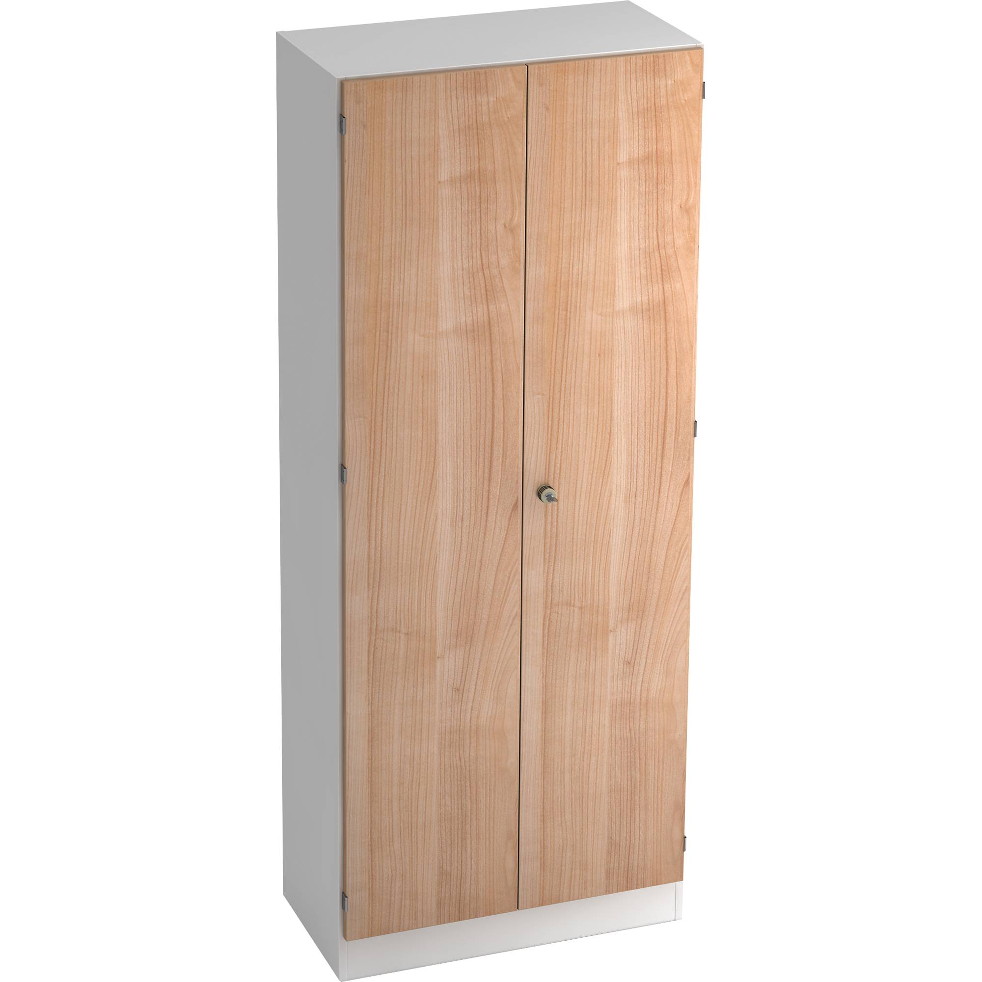 Schrank Solid 5 OH BxTxH 80x42x200,4cm Sockelblende Griff SG Weiß/Nussbaum