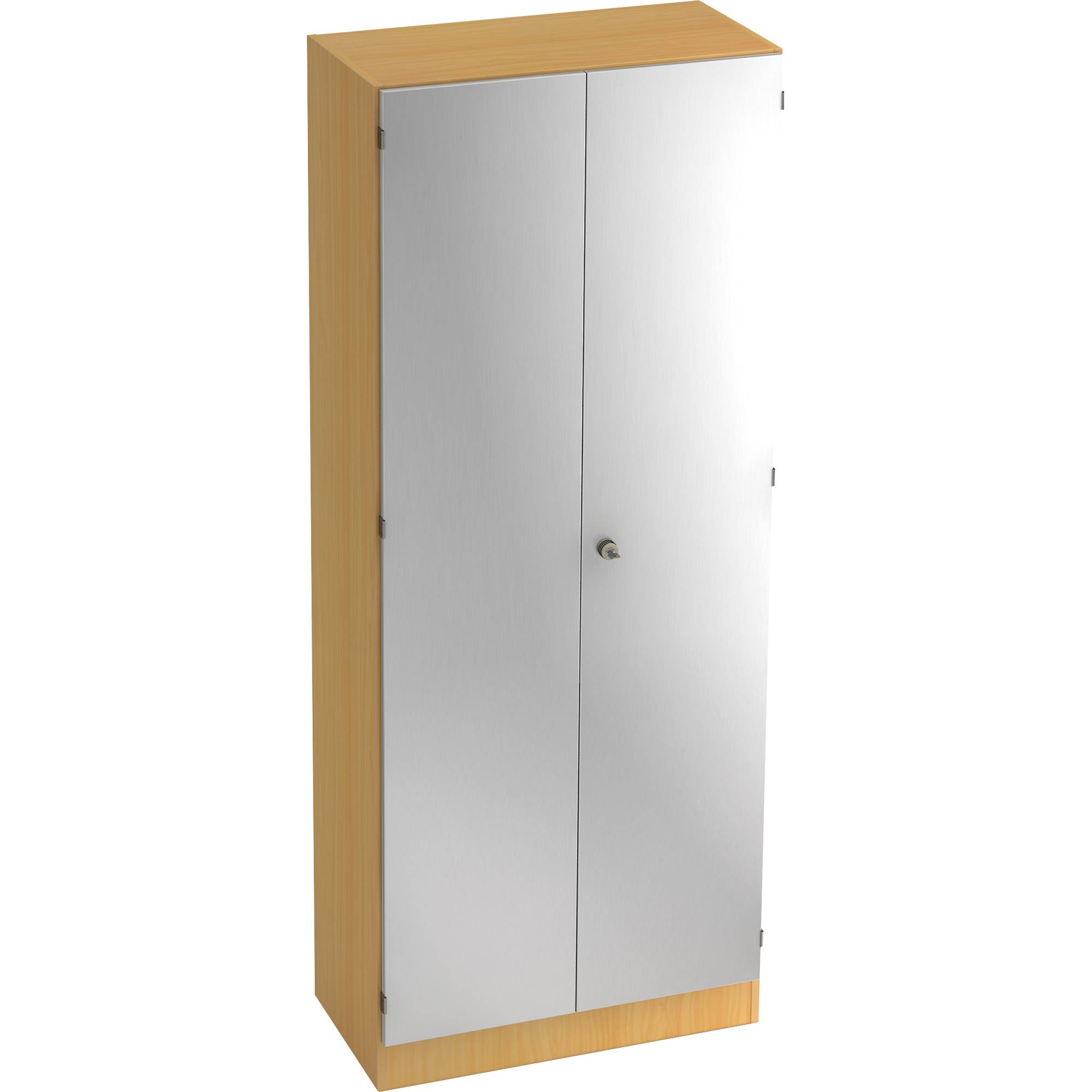 Schrank Solid 5 OH BxTxH 80x42x200,4cm Sockelblende Griff SG Buche/Silber