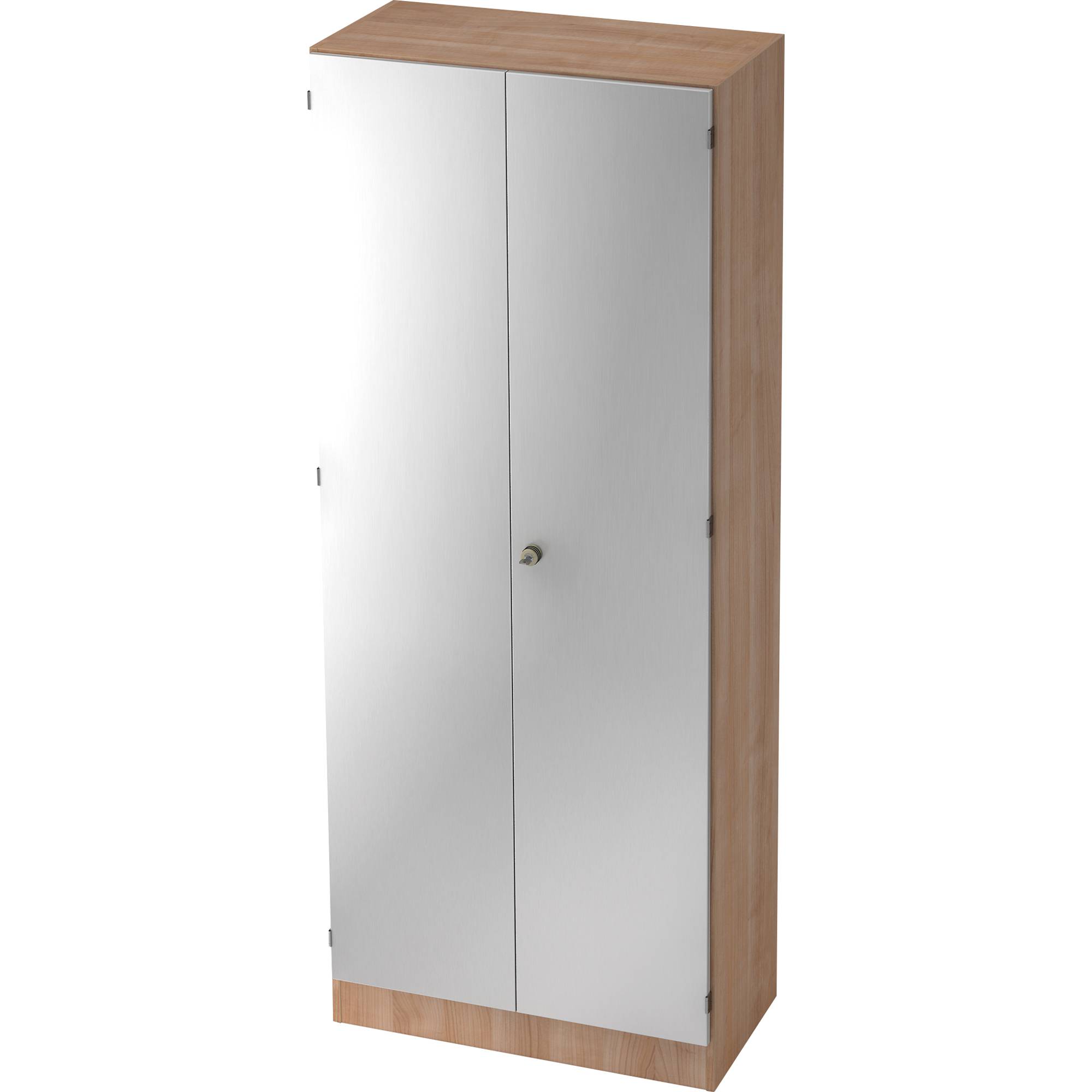Garderobeschrank Solid 5OH BxTxH 80x42x200,4cm Griff SG Nussbaum/Silber