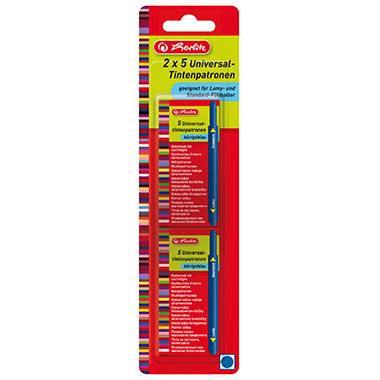 Herlitz Tintenpatrone 10412070 Universal königsblau 2x5 St./Pack.