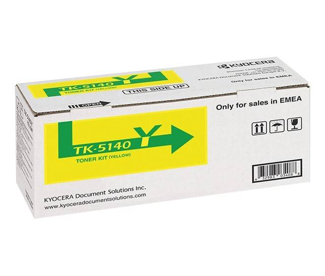 Kyocera TK-5140 gelbe Toner-Kit-Box, mit Aufschrift 