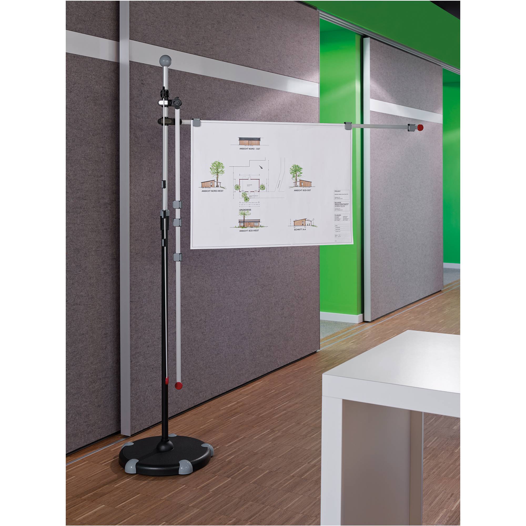 MAUL Planhalter Mobilpresenter 6256084 3Arme Aluminium grau