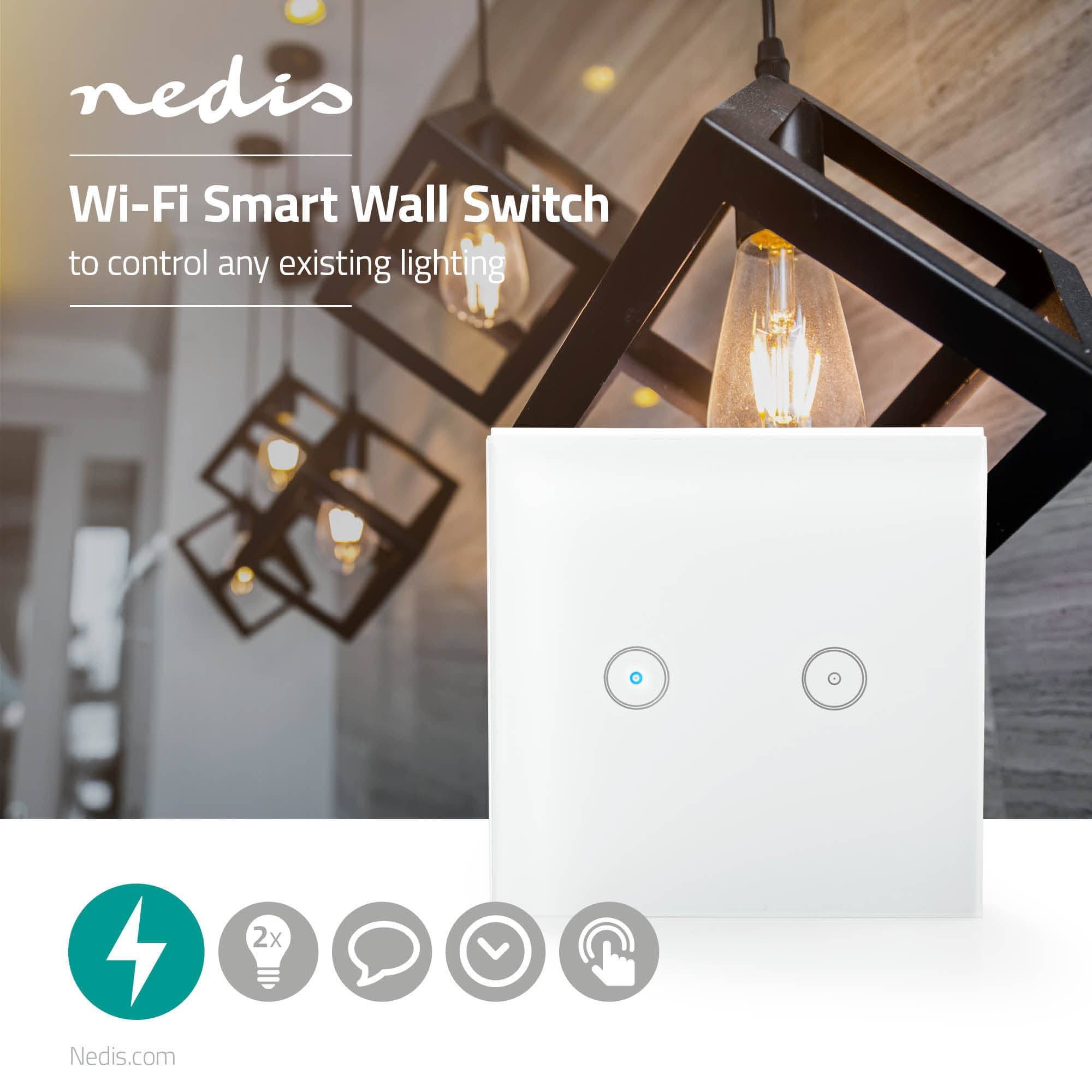 NEDIS Wandschalter SmartLife, dual, weiß