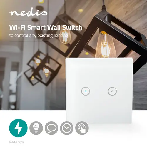 NEDIS Wandschalter SmartLife, dual, weiß NEDIS Wandschalter SmartLife, dual, weiß