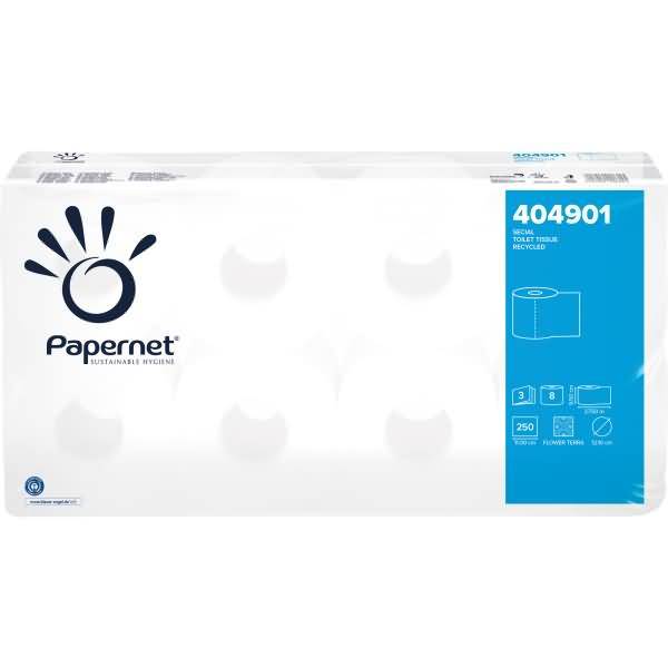 Toilettenpapier 404901 3-lagig 250 Blatt weiß 8 Rollen