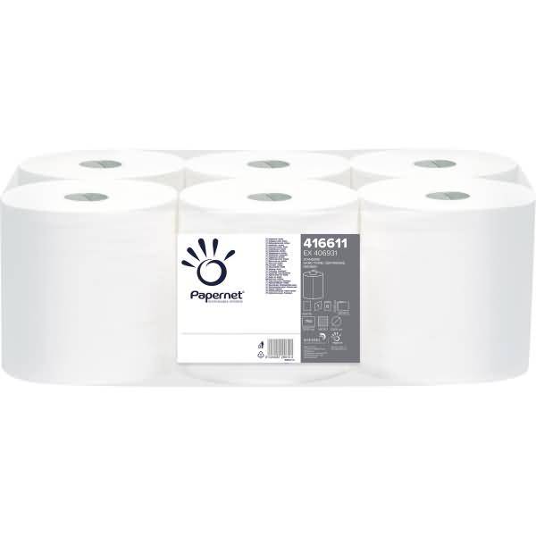 Handtuchrolle 416611 1-lagig weiß 750 Blatt 6 Rollen