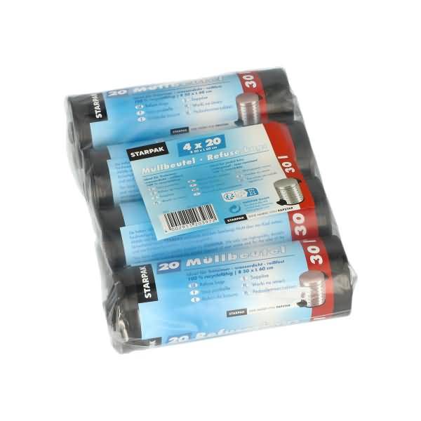 Müllbeutel 12397 60x50cm 30l LDPE grau 4x20 Stück