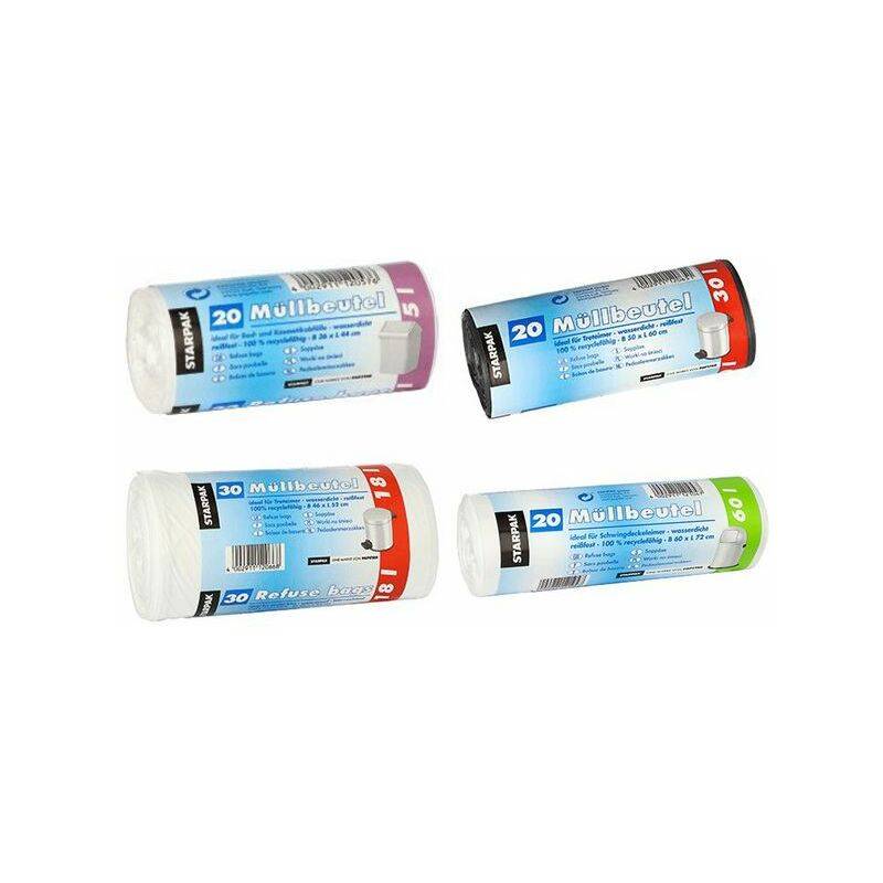 STARPAK Mülleimerbeutel LDPE, 30 Liter, grau