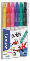 PILOT PEN - Pilot FriXion Colouring, Medium, 6 Farben, Schwarz, Blau, Grün, Pink, Rot, Gelb, Rundspitze, Mehrfarbig, 6 S