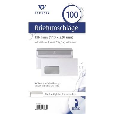 POSTHORN Briefumschlag 02220617 DIN lang mF sk 75g ws 100 St./Pack.