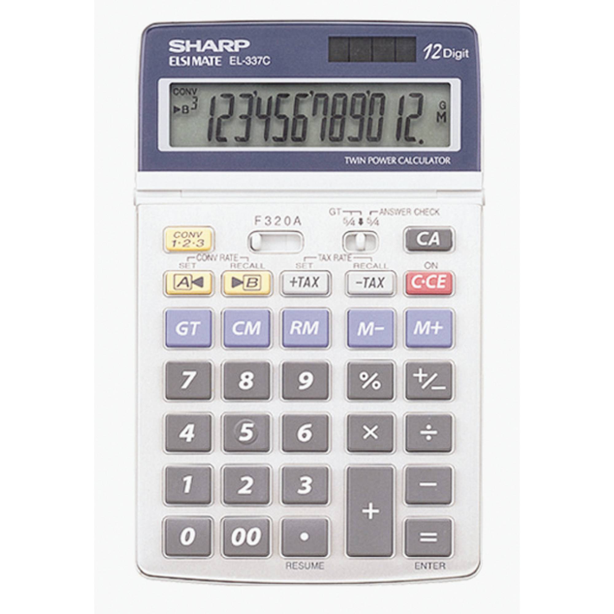 Sharp Tischrechner EL-337C 12stellig Solar/Batterie silber