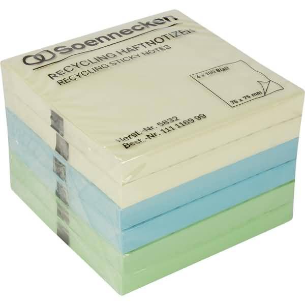 Haftnotiz oeco 5832 RC 75x75mm 100 Blatt sortiert 6 Stück