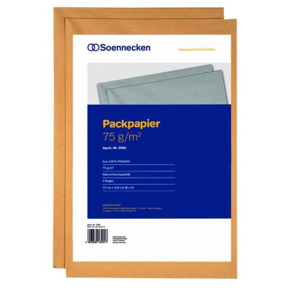 Packpapier 3560 75x100cm 75g Recyclingpapier 2 Bogen