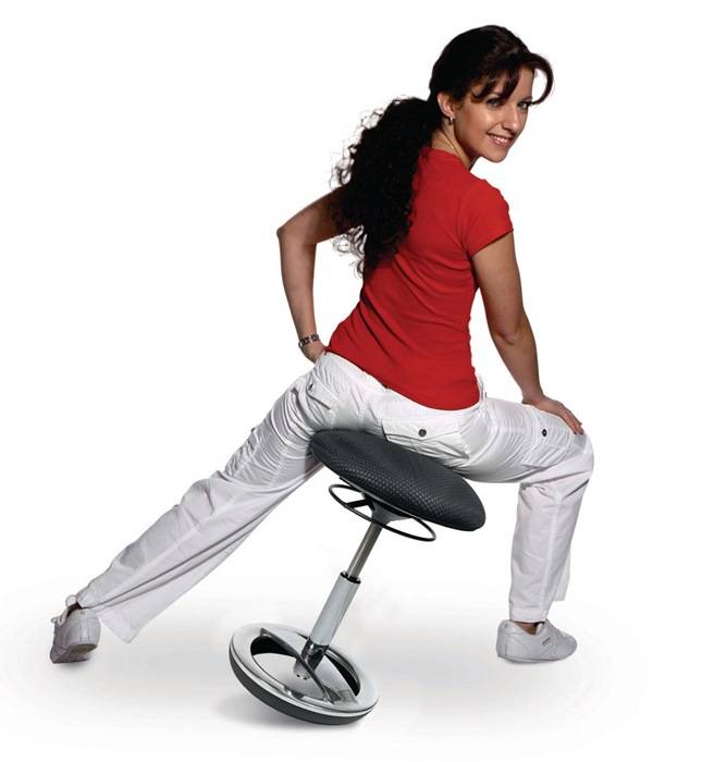 Hocker m.Standfußring Polster blau Sitz-H.440-570mm TOPSTAR